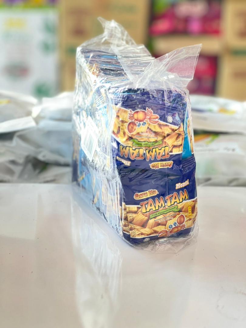 چیپس میگو کوچک خرچنگ مدلtam tam باکس 50عددی