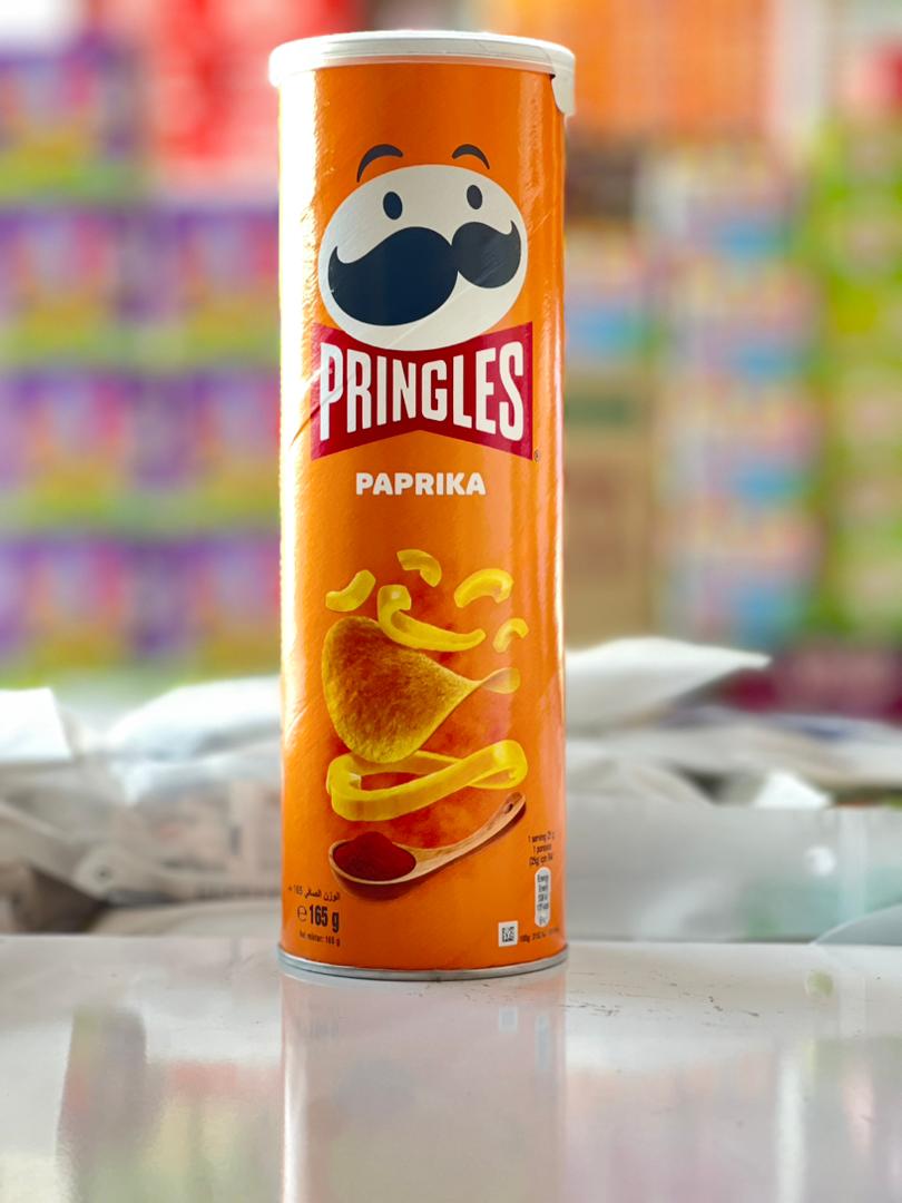 چیپس پرینگلز نارنجی  با طعم پاپریکا  165 گرمی pringles