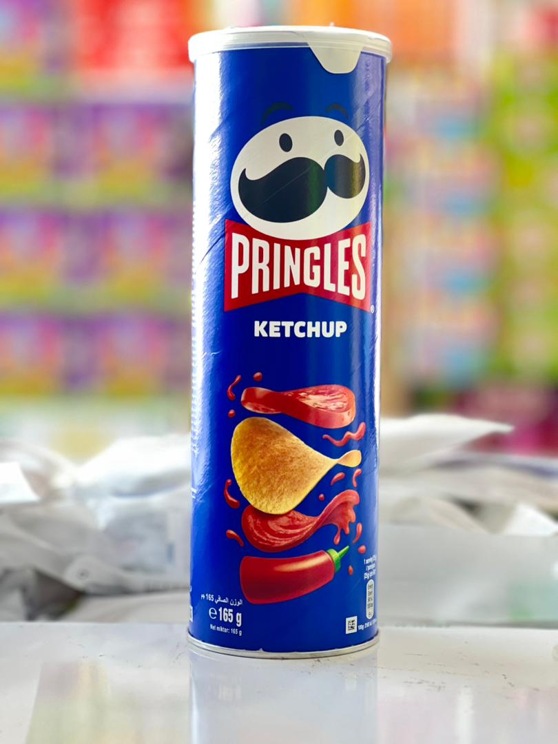 چیپس پرینگلز  آبی با طعم کچاپ 165 گرمی pringles