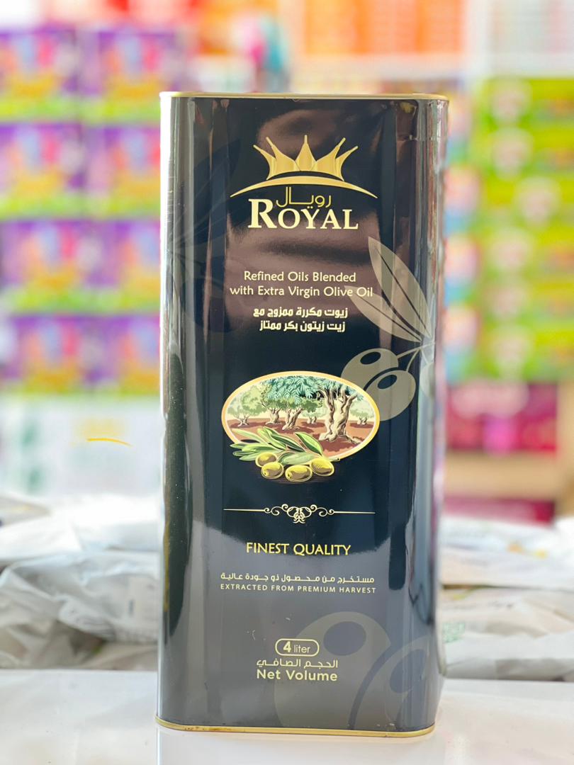 روغن زیتون فرابکر چهار لیتری رویال محصول کشور اسپانیا تاریخ انقضا 04/2028  Royal oil